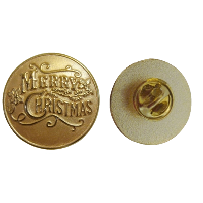 1" MERRY CHRISTMAS GOLD LAPEL PIN