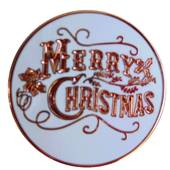 WHITE WITH COPPER LETTERING ..