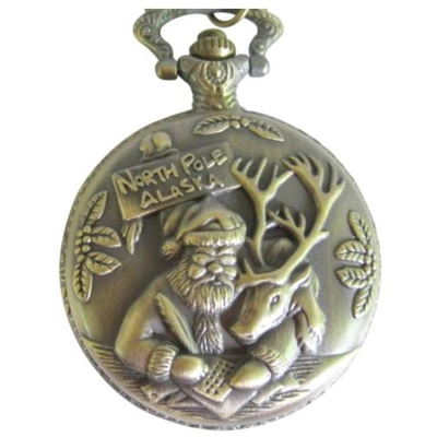 SANTA POCKET WATCH WITH CHAIN