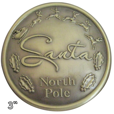 5 1/2" ROUND ANTIQUE GOLD BACKGROUND SANTA BELT BUCKLE 5 1/2" ROUND ANTIQUE GOLD BACKGROUND SANTA BELT BUCKLE