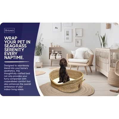 Artemis Handcrafted Natural Seagrass Dog Bed