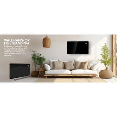 BERG Far Infrared Electric Wi-Fi/Remote Control Smart Glass Panel Heater - Ultraslim
