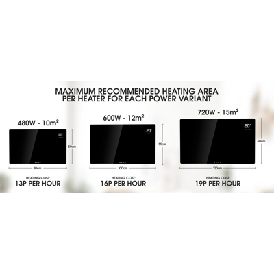 BERG Far Infrared Electric Wi-Fi/Remote Control Smart Glass Panel Heater - Ultraslim