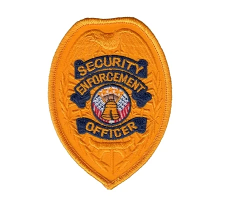 Shield Badge Patch Security Enforcement Officer Gold