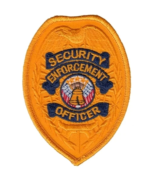 Shield Badge Patch Security Enforcement Officer Gold