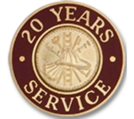 Collar Insignia Tac Pin Red Years Service 20