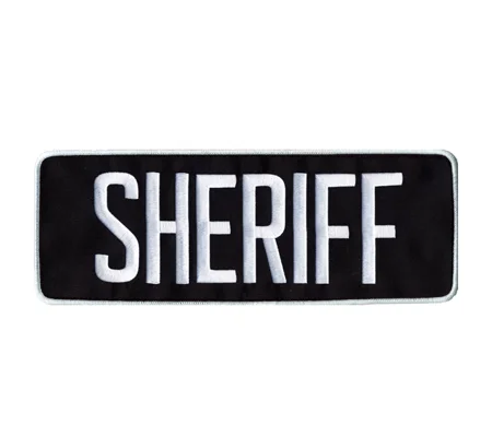 Sheriff SO Back Patch Large 4 x 11 White on Midnight Blue