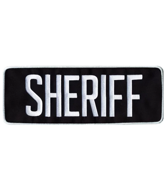 Sheriff SO Back Patch Large 4 x 11 White on Midnight Blue
