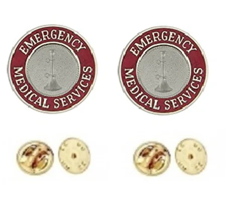 Emergency Medical Services LT Round Disc Collar Insignia Set