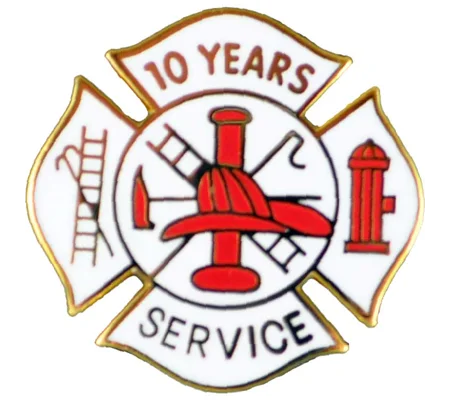 Insignia Tac Pin Fire Maltese Years Service 10