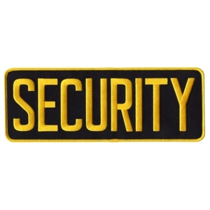Security Back Patch 4 x 11 Gold on Midnight Blue Hook & Lo..