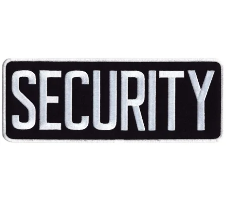 Security Back Patch 4 x 11 White on Midnight Blue Hook & Loop Velcro
