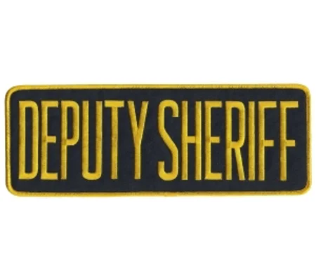 Deputy Sheriff SO Back Patch 4 x 11 Gold on Midnight Blue Hook & Loop