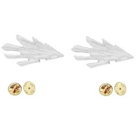 Radio Sparks Collar Pins Silver Insignia