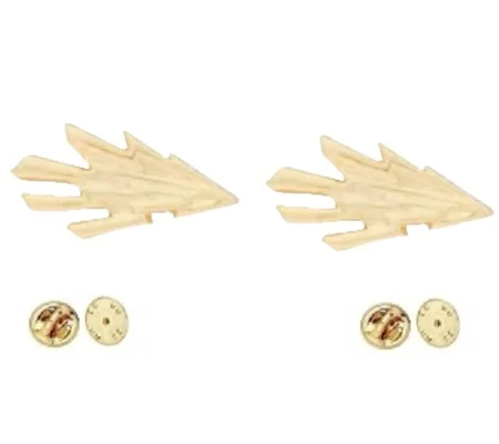Radio Sparks Collar Pins Gold Insignia