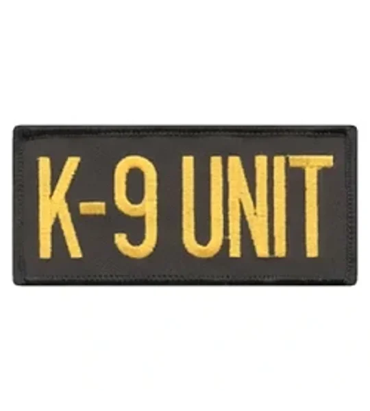 K9 Unit Dog Patch Sheriff Police 2 x 4 Gold on Black