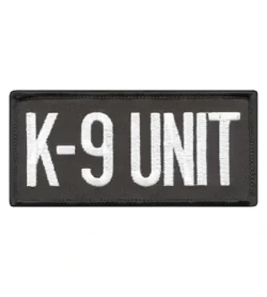 K9 Unit Dog Patch Sheriff Police 2 x 4 White on Black