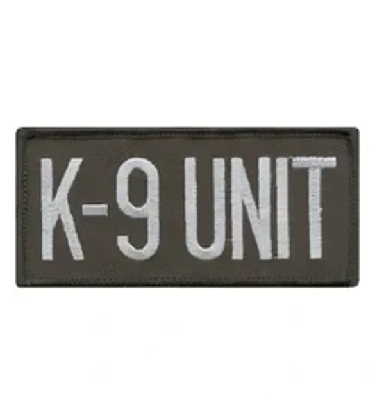K9 Unit Dog Patch Sheriff Police 2 x 4 Gray on Black