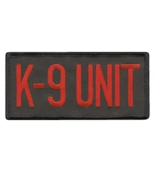 K9 Unit Dog Patch Sheriff Police 2 x 4 Red on Black