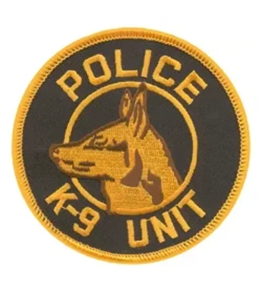 K9 Unit Dog Shoulder Patch Police Gold