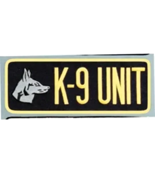 K-9 Unit Dog Back Patch Large 4 x 11 Gold on Midnight Blue