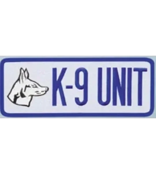 K-9 Unit Dog Back Patch Large 4 x 11Royal on Gray