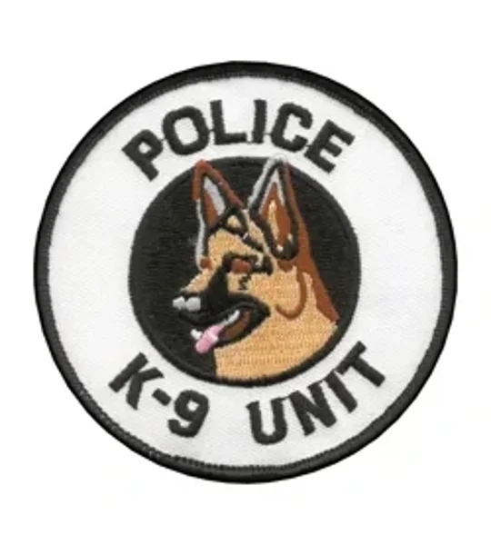 K9 Unit Dog Shoulder Patch Police White