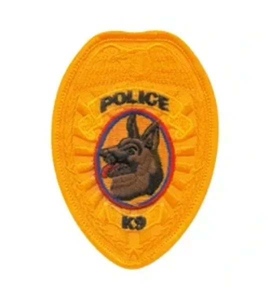 Police K-9 Badge Shield Patch Gold