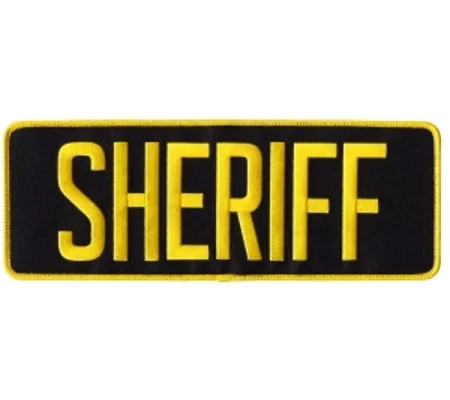 Sheriff SO Back Patch Large 4 x 11 Gold on Midnight Blue