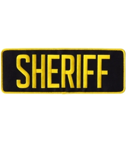 Sheriff SO Back Patch Large 4 x 11 Gold on Midnight Blue