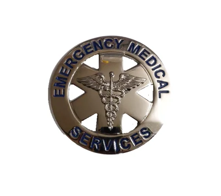 Emergency Medical Service Circle Breast Badge Silver