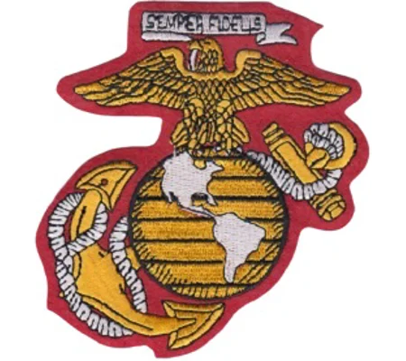 US Marine Corps Red Logo Shoulder - Hat Patch