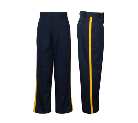 Uniform Twill Trousers Pants Black with Stripe