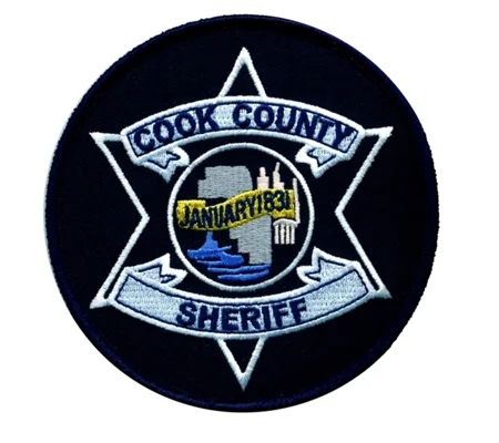 IL Illinois Cook County Sheriffs Patch White on Midnight