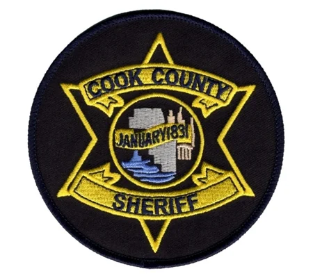 IL Illinois Cook County Sheriffs Patch Gold on Midnight