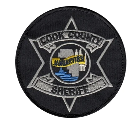 IL Illinois Cook County Sheriffs Patch Silver on Black
