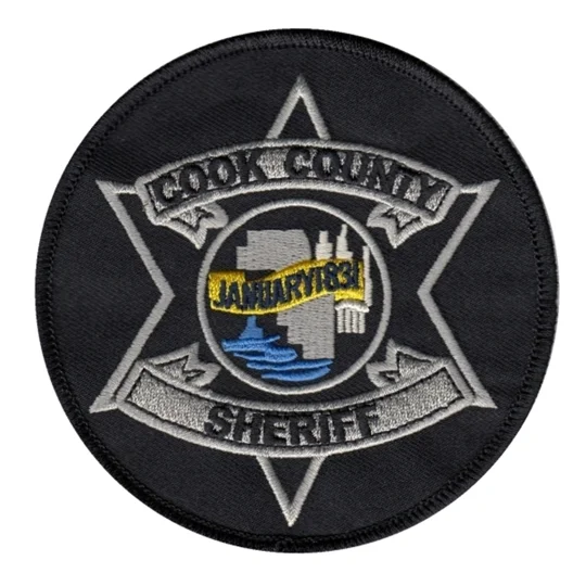 IL Illinois Cook County Sheriffs Patch Silver on Black
