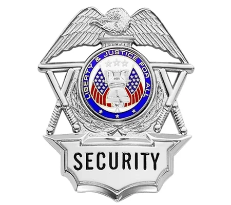 Security Breast Shield Badge Crossed Batons Silver