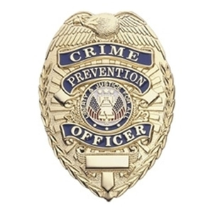 Crime Prevention Officer Shield Chest Badge Gold