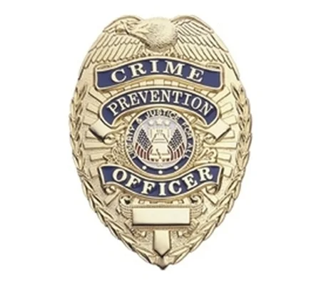 Crime Prevention Officer Shield Chest Badge Gold