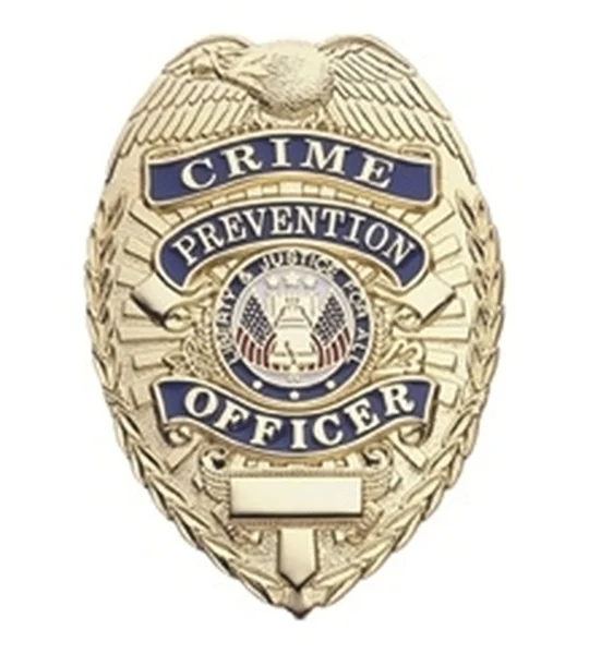 Crime Prevention Officer Shield Chest Badge Gold