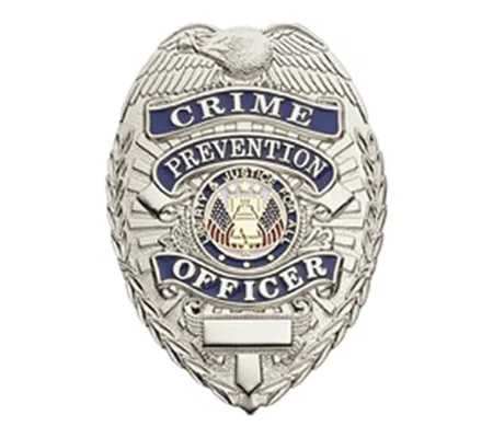 Crime Prevention Officer Shield Chest Badge Silver