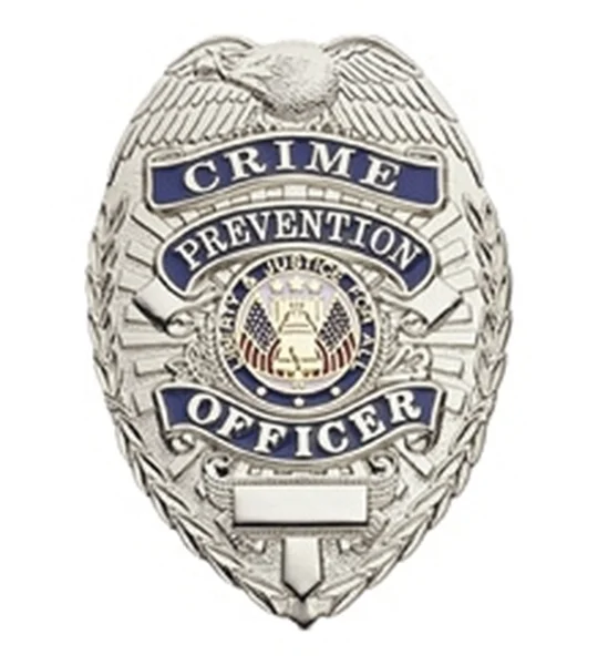 Crime Prevention Officer Shield Chest Badge Silver