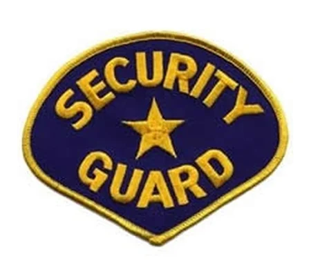 Tear Drop Security Guard Shoulder Patch Gold on Navy