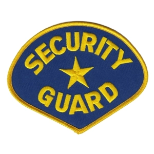 Tear Drop Security Guard Shoulder Patch Gold on Royal