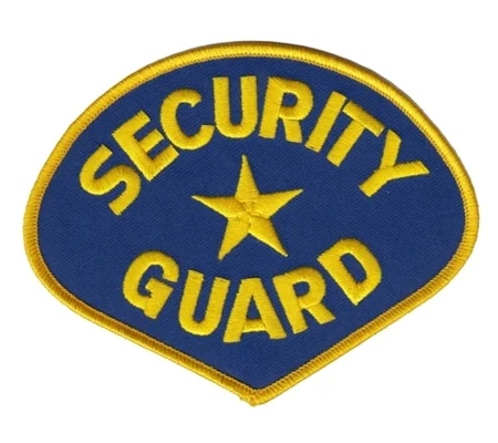 Tear Drop Security Guard Shoulder Patch Gold on Royal