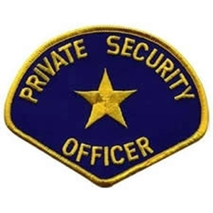Tear Drop Private Security Officer Shoulder Patch Gold on Navy