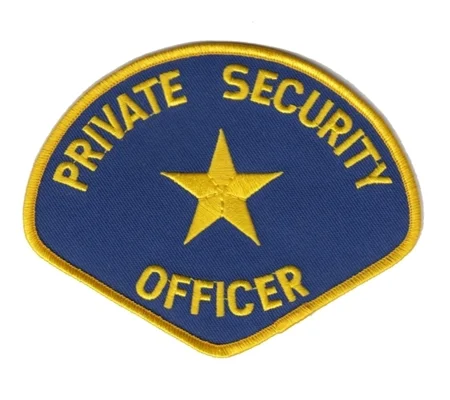Tear Drop Private Security Officer Shoulder Patch Gold on Royal