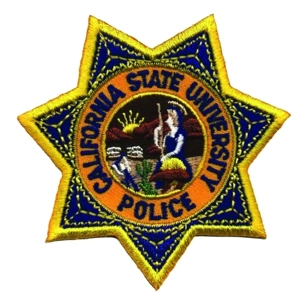 CA California State University Police Badge Patch Dark