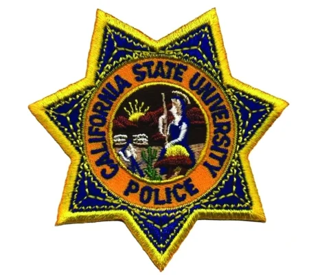 CA California State University Police Badge Patch Dark